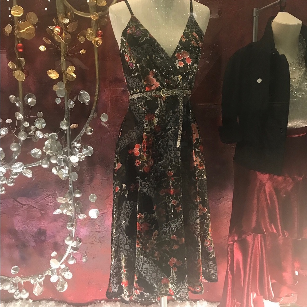 Gorgeous Anthropologie Midi Velvet Dress